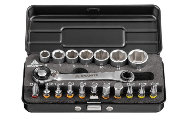 Granite Duet Tool Box and Juicy Nipple Valve Caps