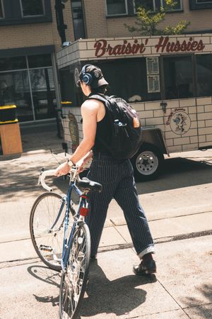 "Man with Bicycle"