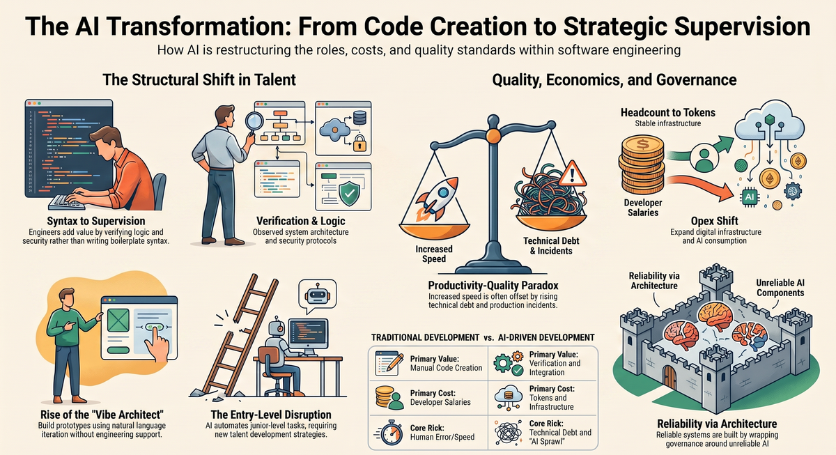 Illustration for how AI is transforming the software indsuctry