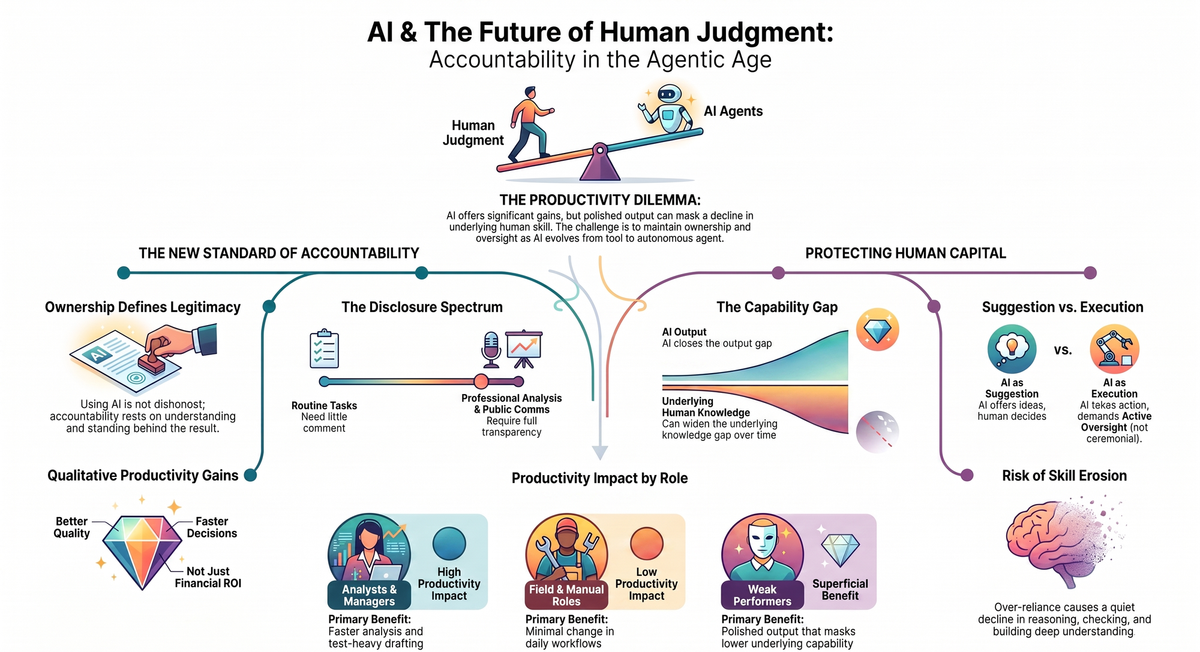 This illustration shows how Ai and human judgement need to go hand in hand