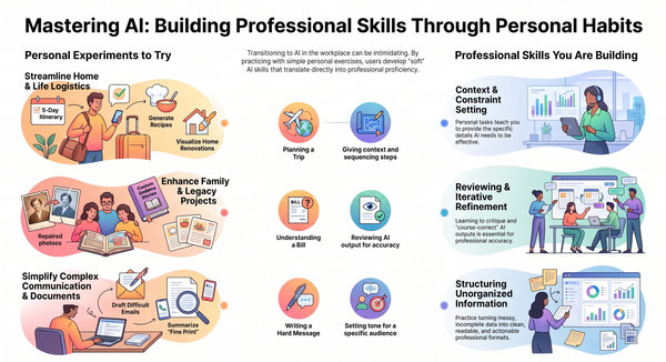 Illustration showing how AI skills are transferable to professional life