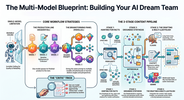 The illustration reveals how to use multiple AI tools to enhance your content
