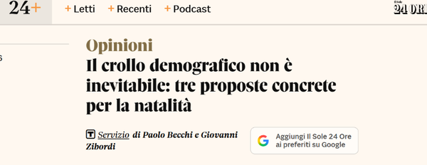 Il crollo demografico non è inevitabile: tre proposte concrete per la natalità