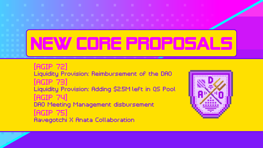 Vote Now AavegotchiDAO: Core Proposals AGIP 72, 73, 74 & 75
