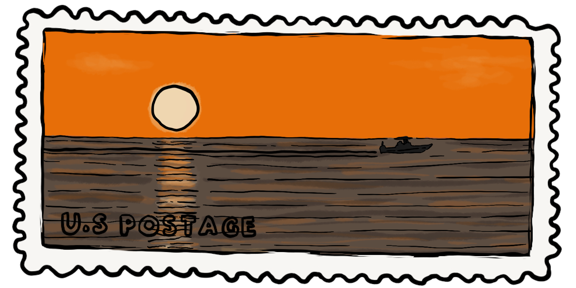 Boat at Sunset on Manasota Key, Florida