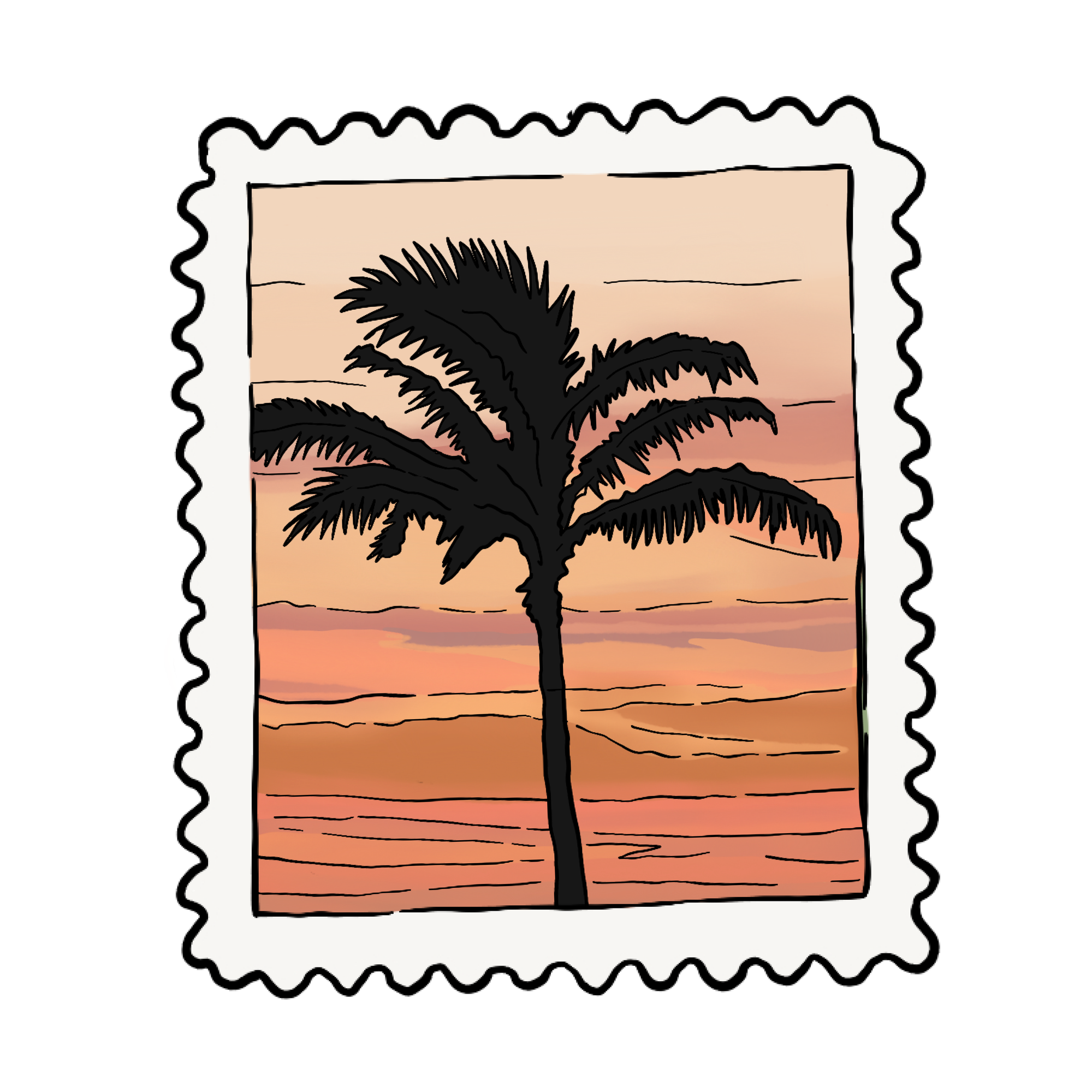 Palm Tree at sunset on Manasota Key, Florida