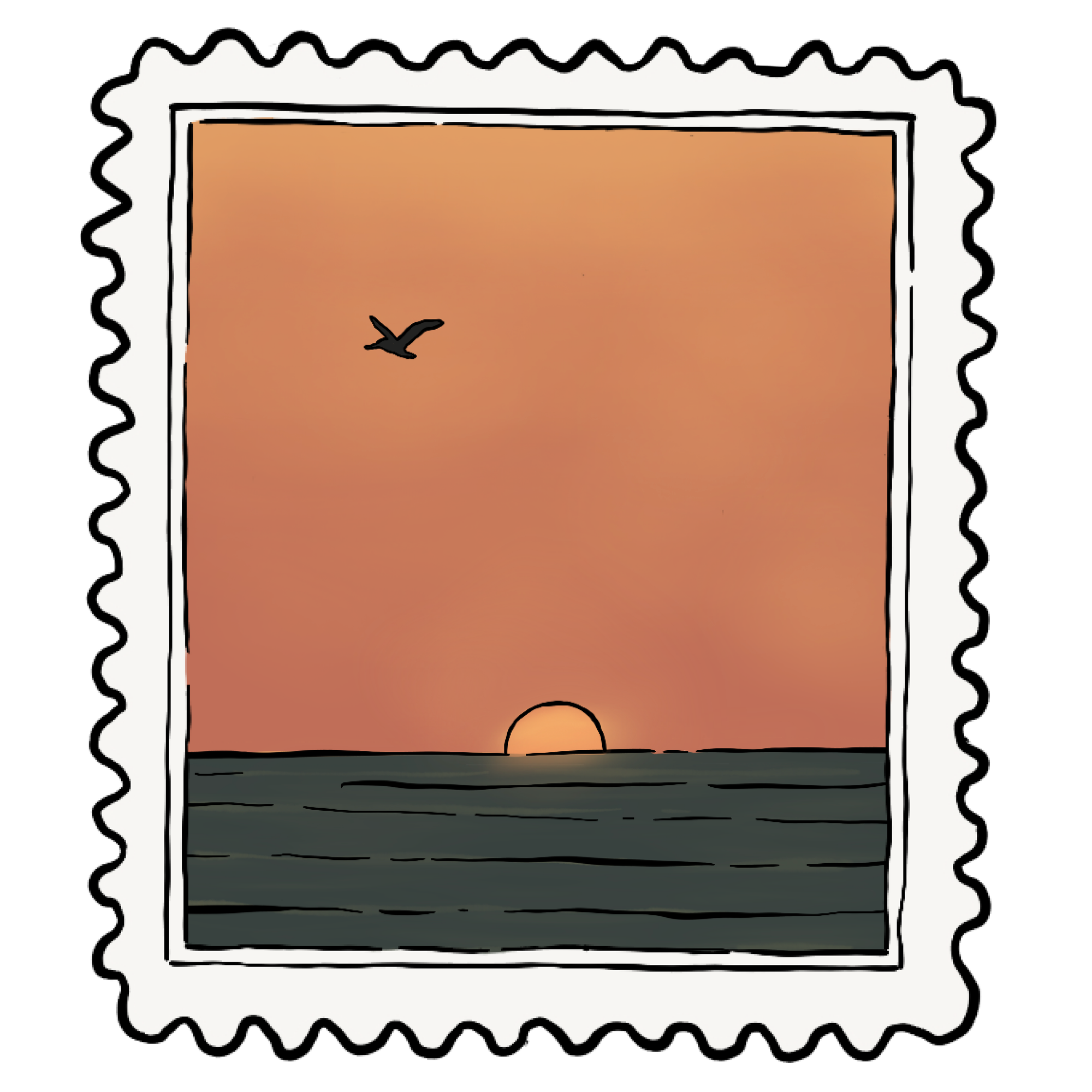 Pelican at Sunset on Manasota Key, Florida