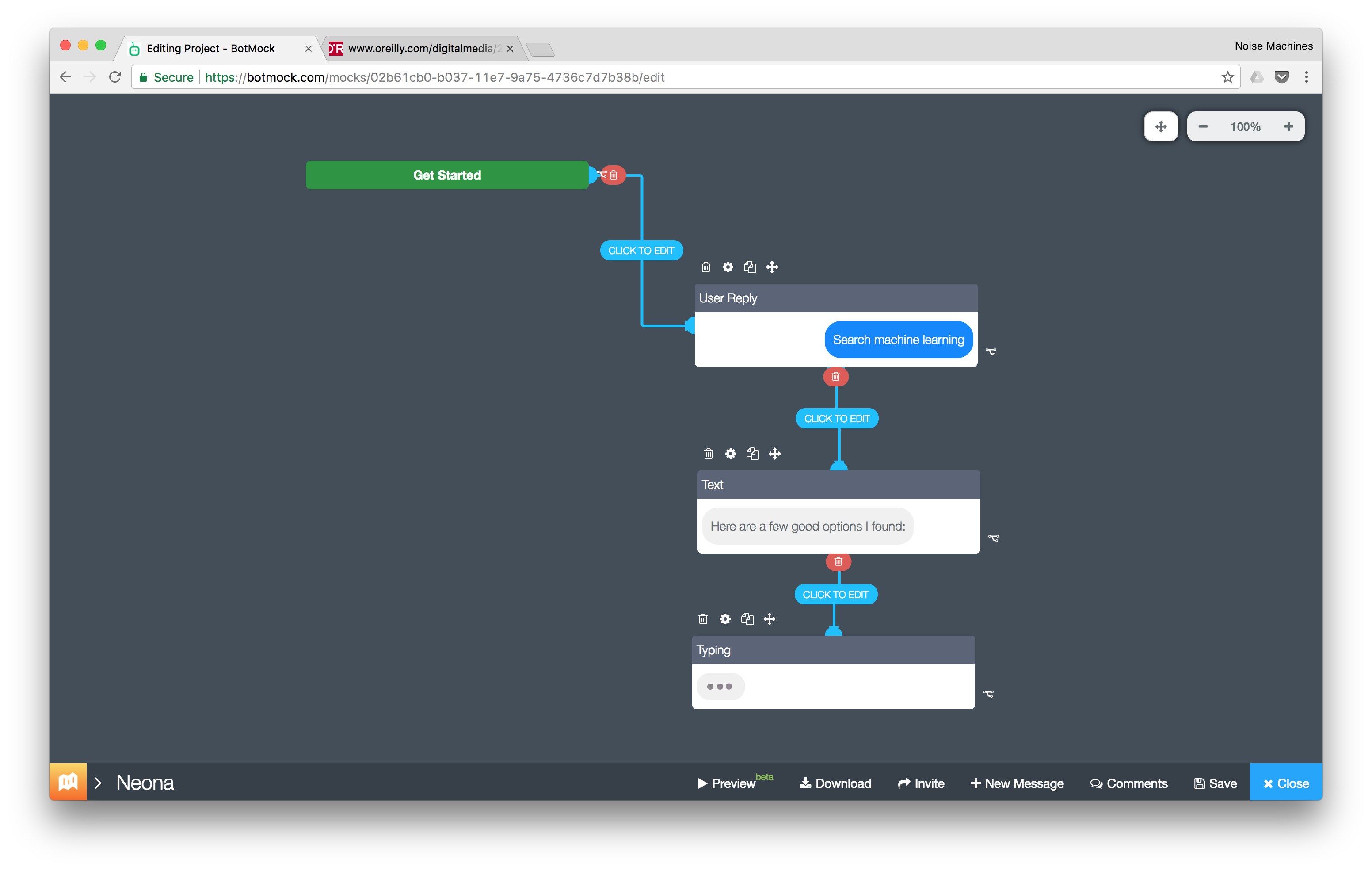 Botmock's editor page