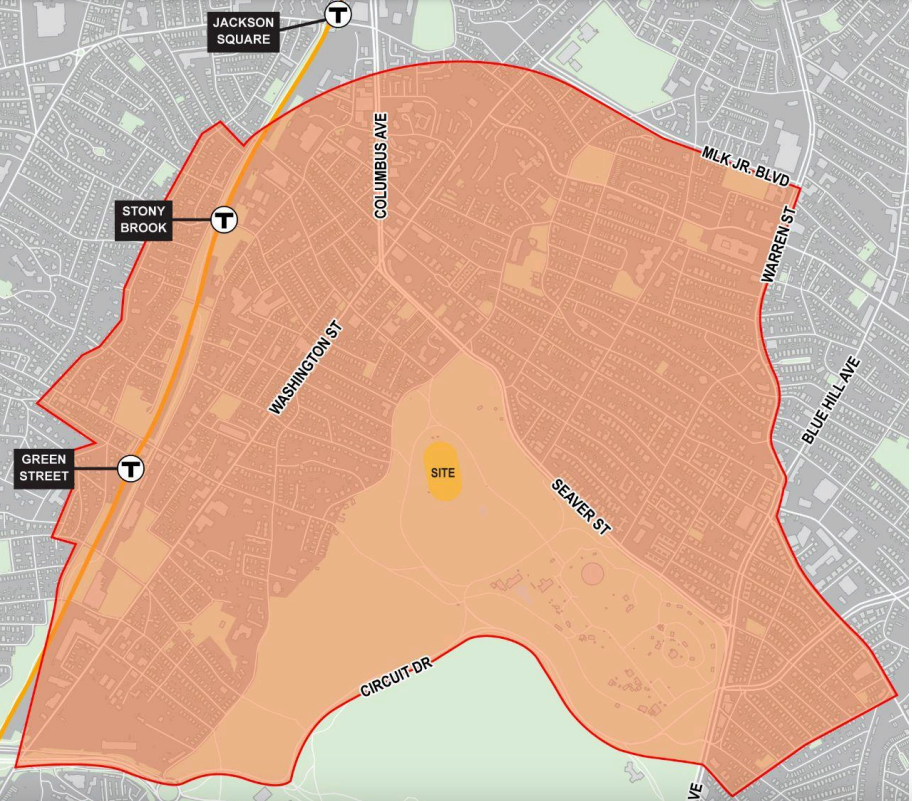 A map in the city's parking plan shows a restricted parking zone that covers a mile radius around White Stadium.