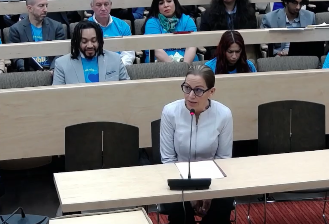 Mass Potential Executive Director Mary Tamer testifies during the November 12 hearing.