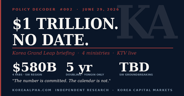 Policy Decoder #002: Korea Named $1 Trillion. It Did Not Name the Date.