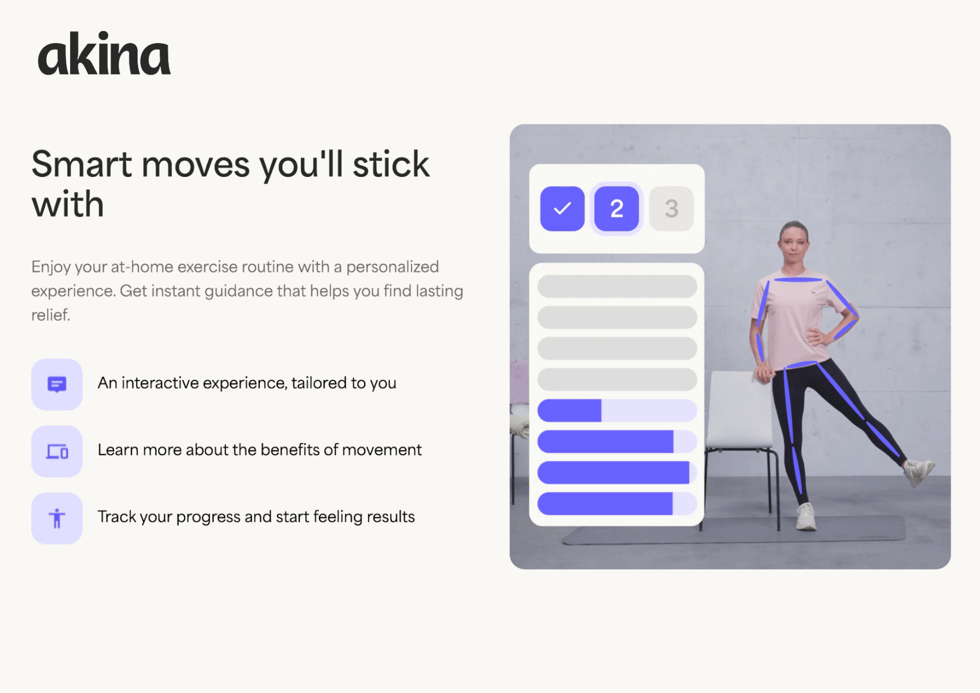 Physiotherapy training with Akina software.