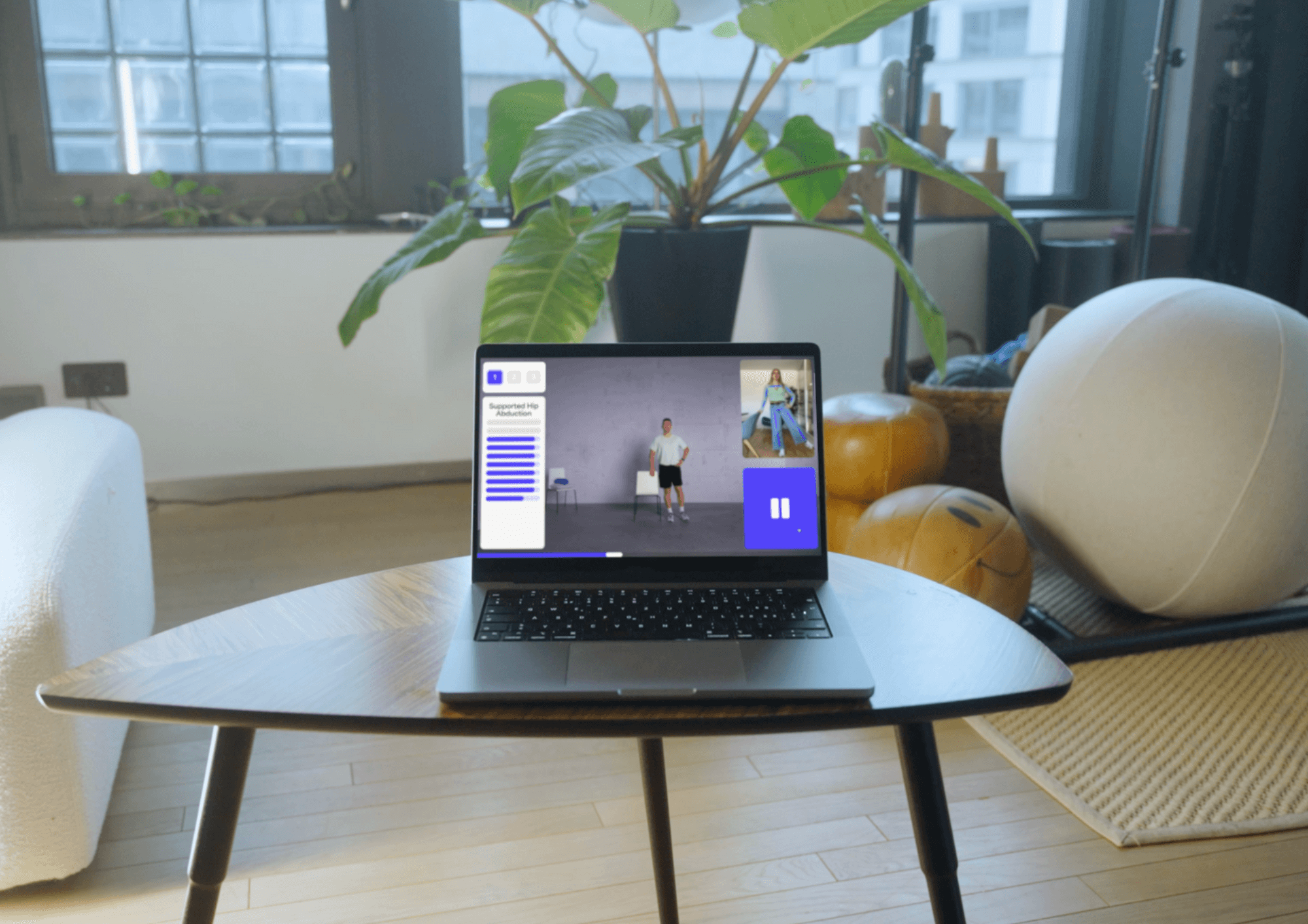 Akina software being used in a patient's living room.