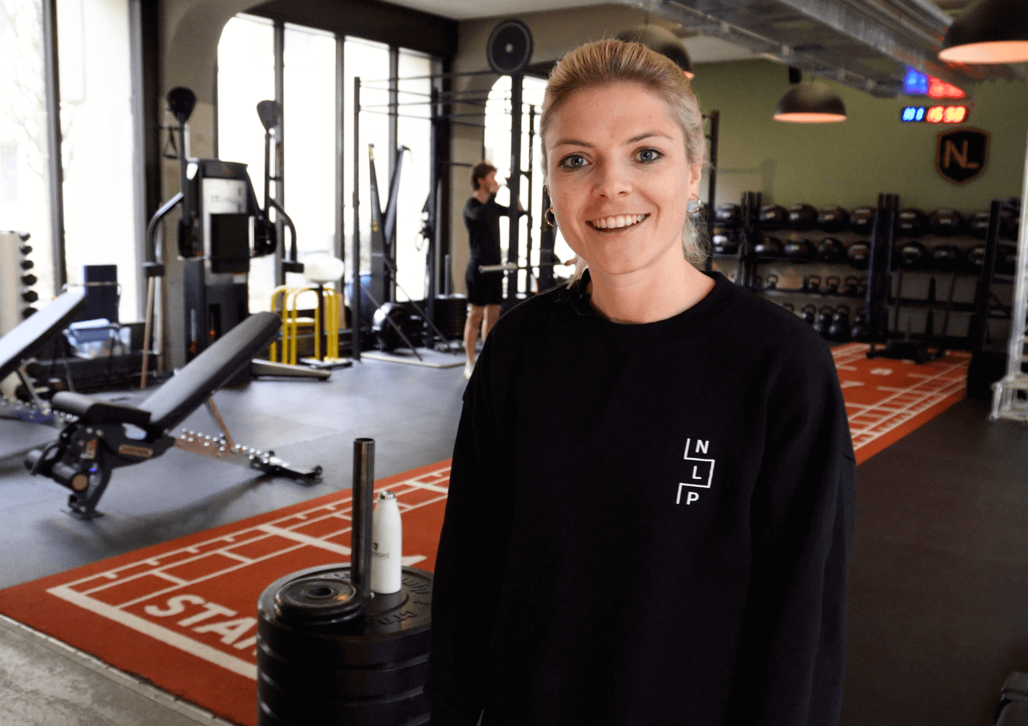 Fabienne in the gym.