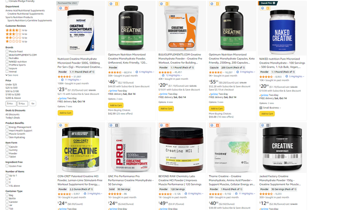 Things that are not steroids: creatine