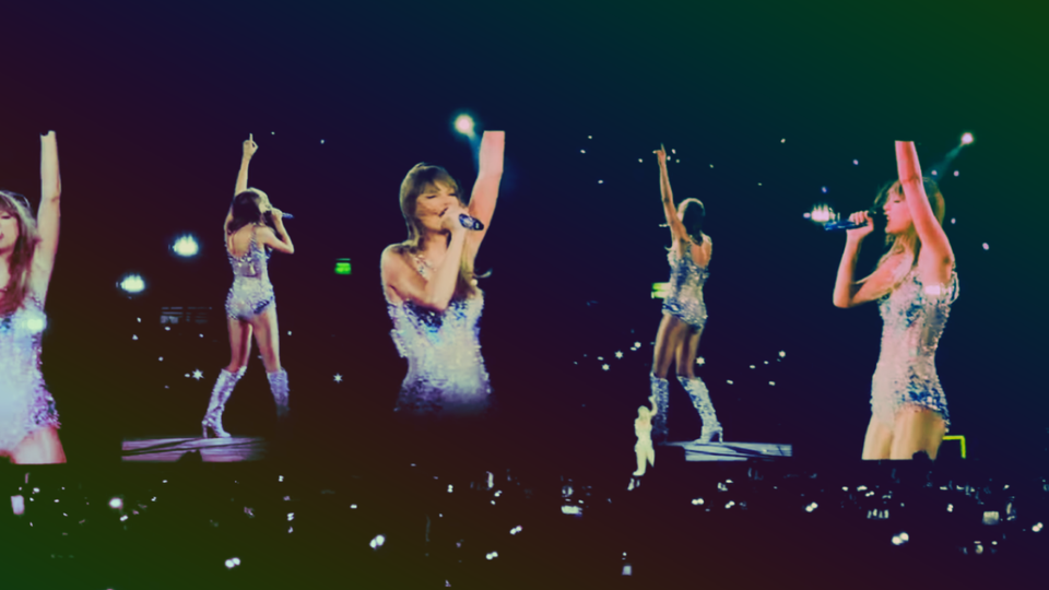 Taylor Swift singing "Cruel Summer" in Mexico City during the Eras tour, 2023