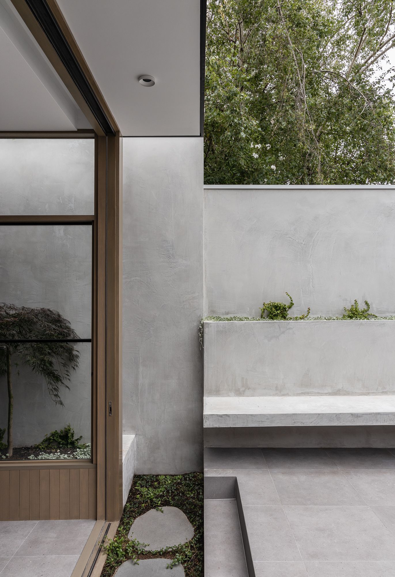Ripponlea House by Luke Fry Architecture and Interior Design. Feature view of courtyard and interior entrance