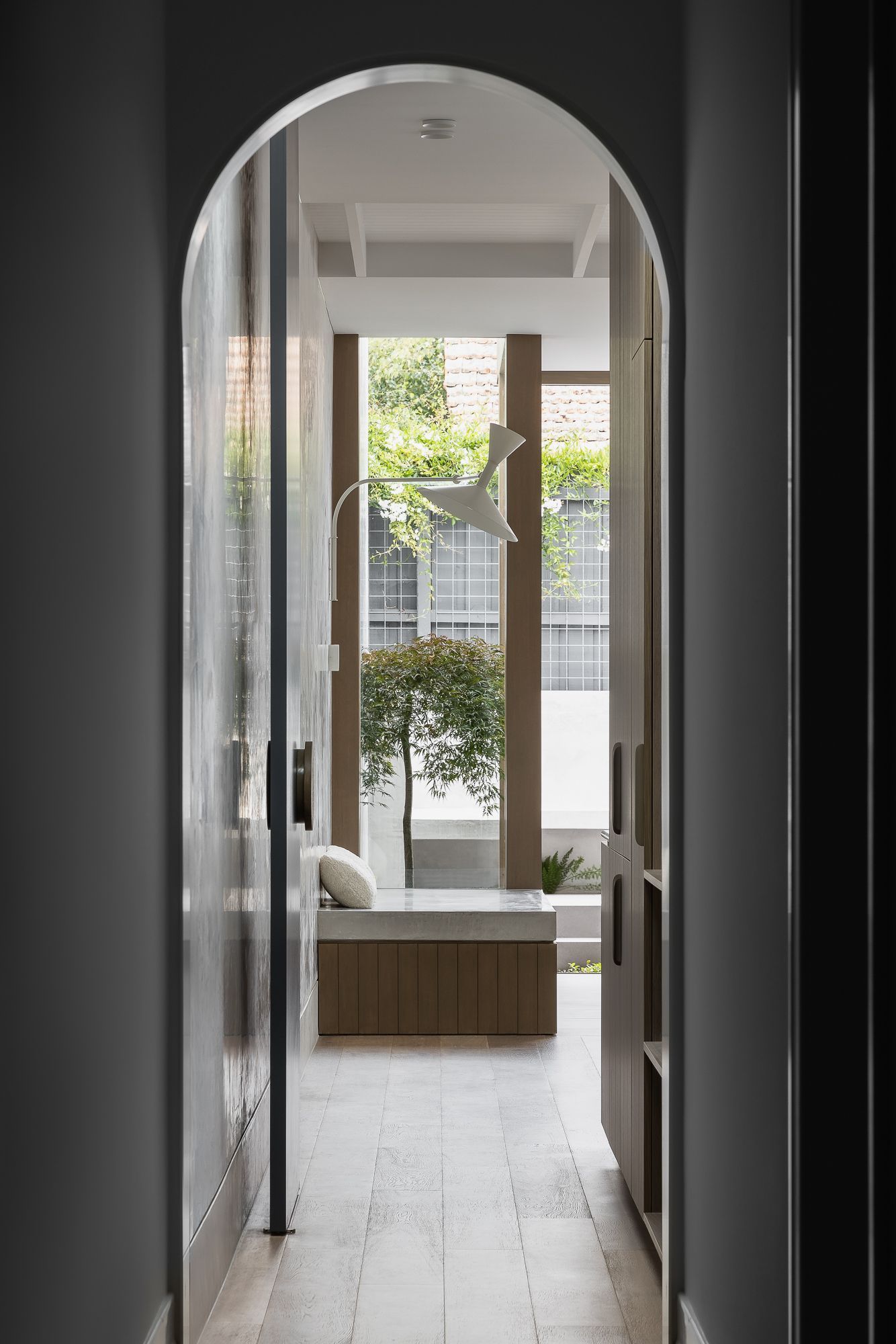 Ripponlea House by Luke Fry Architecture and Interior Design. Entrance into living room, merging the extension to the original home