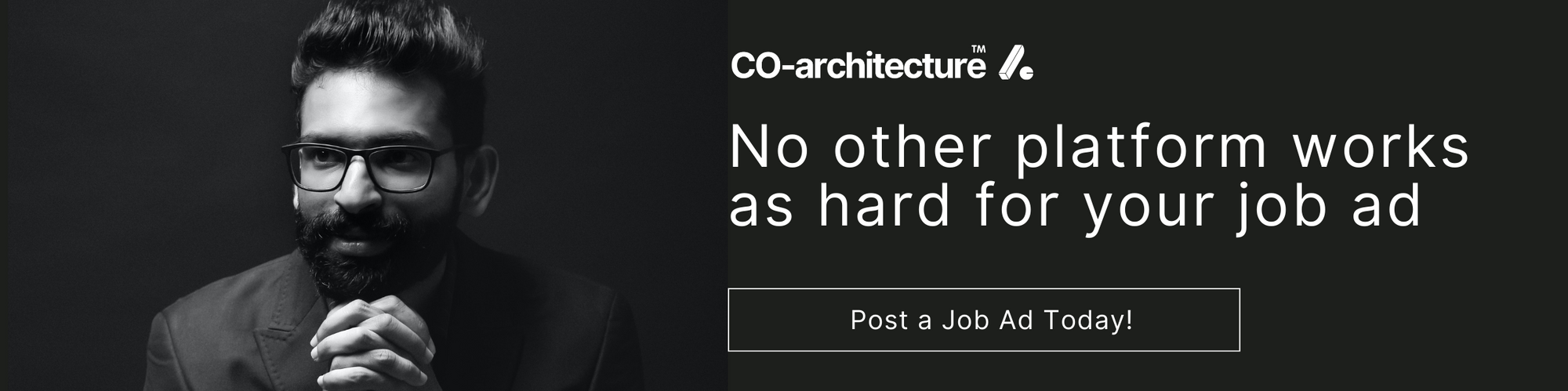 Strategy Bugs banner ad showing office space