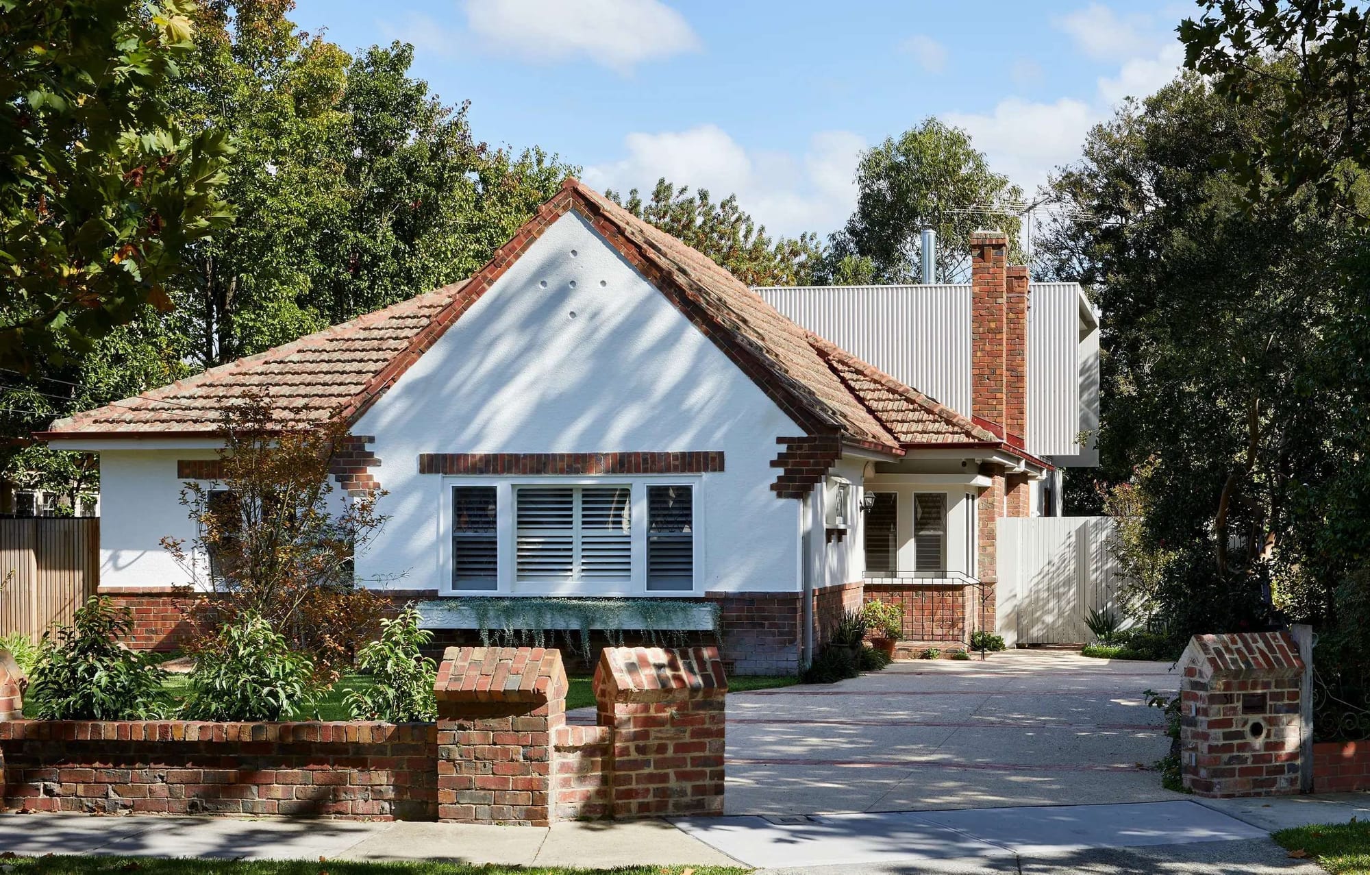 Periscope House by Mihaly Slocombe showing street elevation of renovated brick cottage