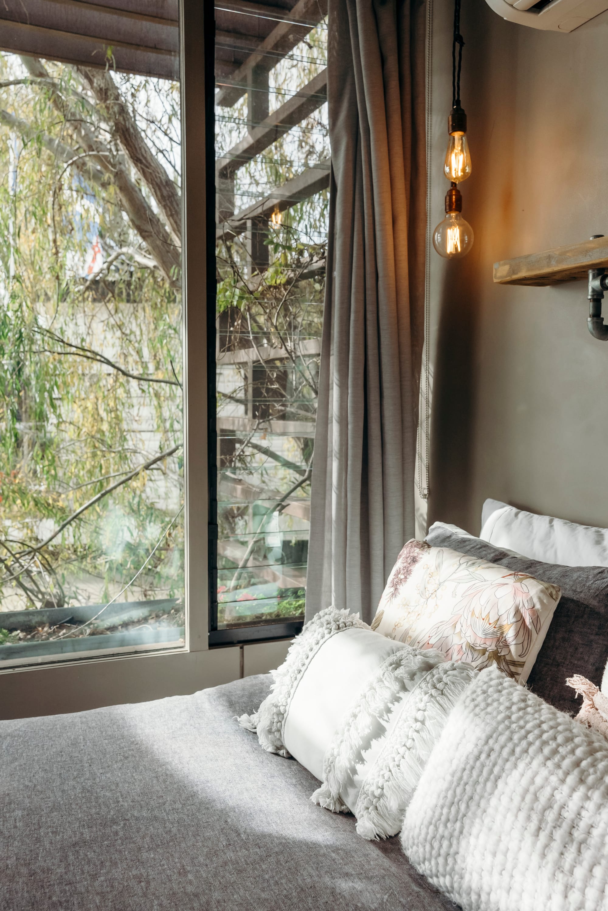 Bill's Boathouse. An interior view of the styled bedroom in the boathouse