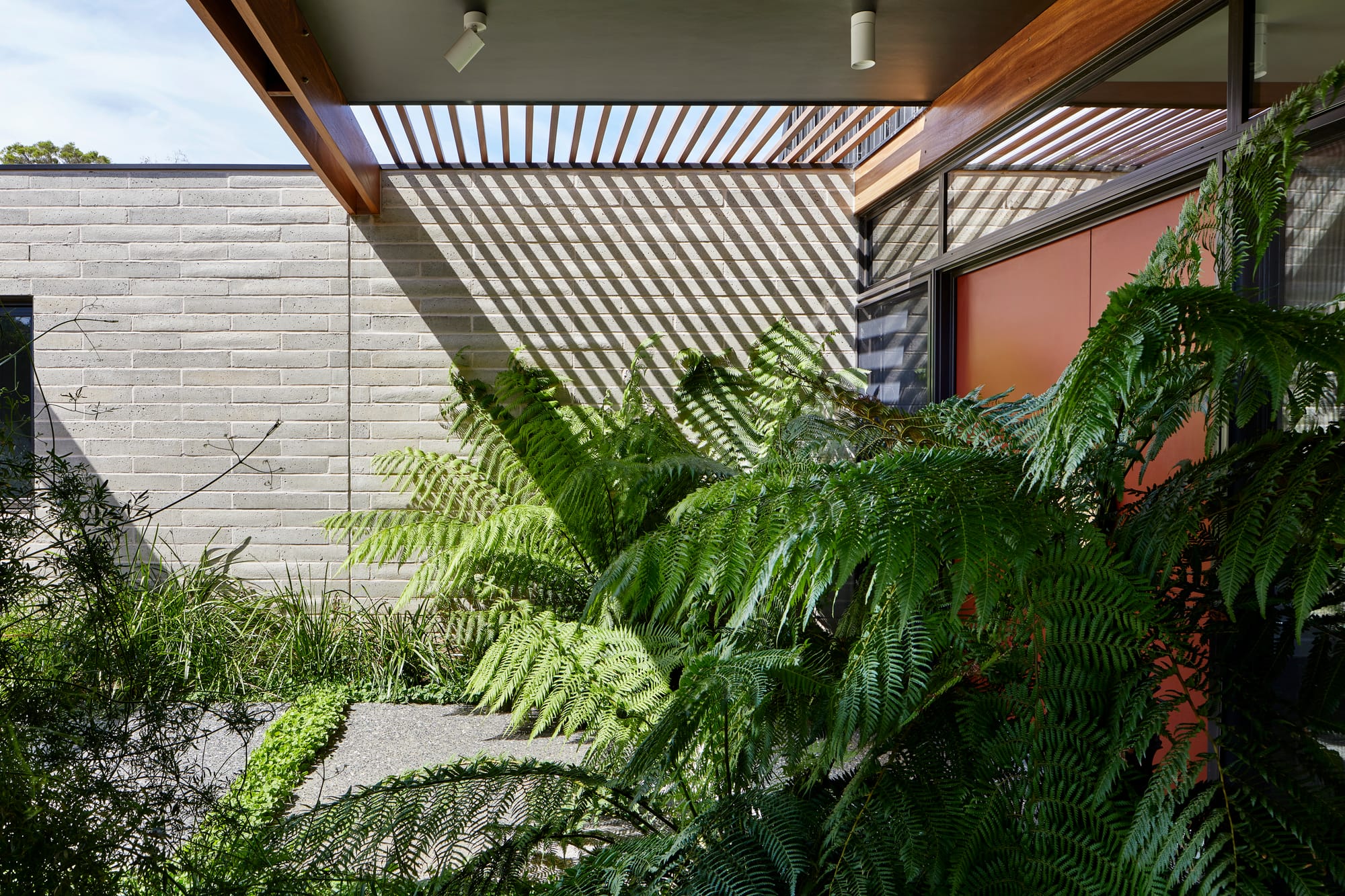 The landscaped garden entry to this house in Mt Eliza