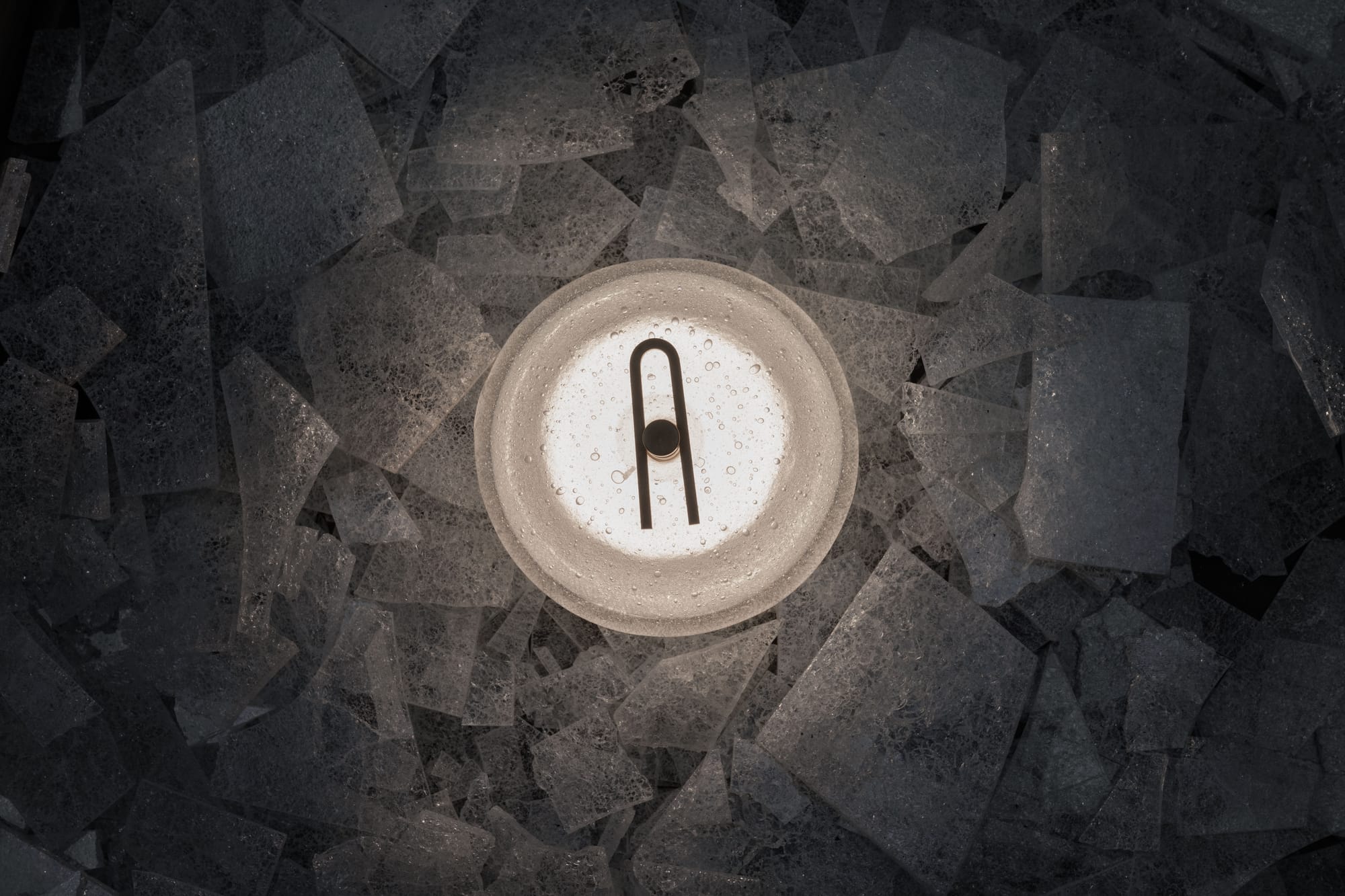 Point Five by South Drawn. Image copyright of South Drawn. Cool lighting wall sconce against stone b.