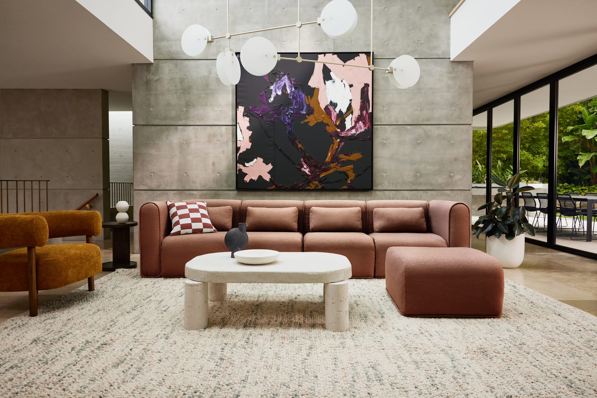 Koala Bangalow Modular Sofa in Sunset Rust. 