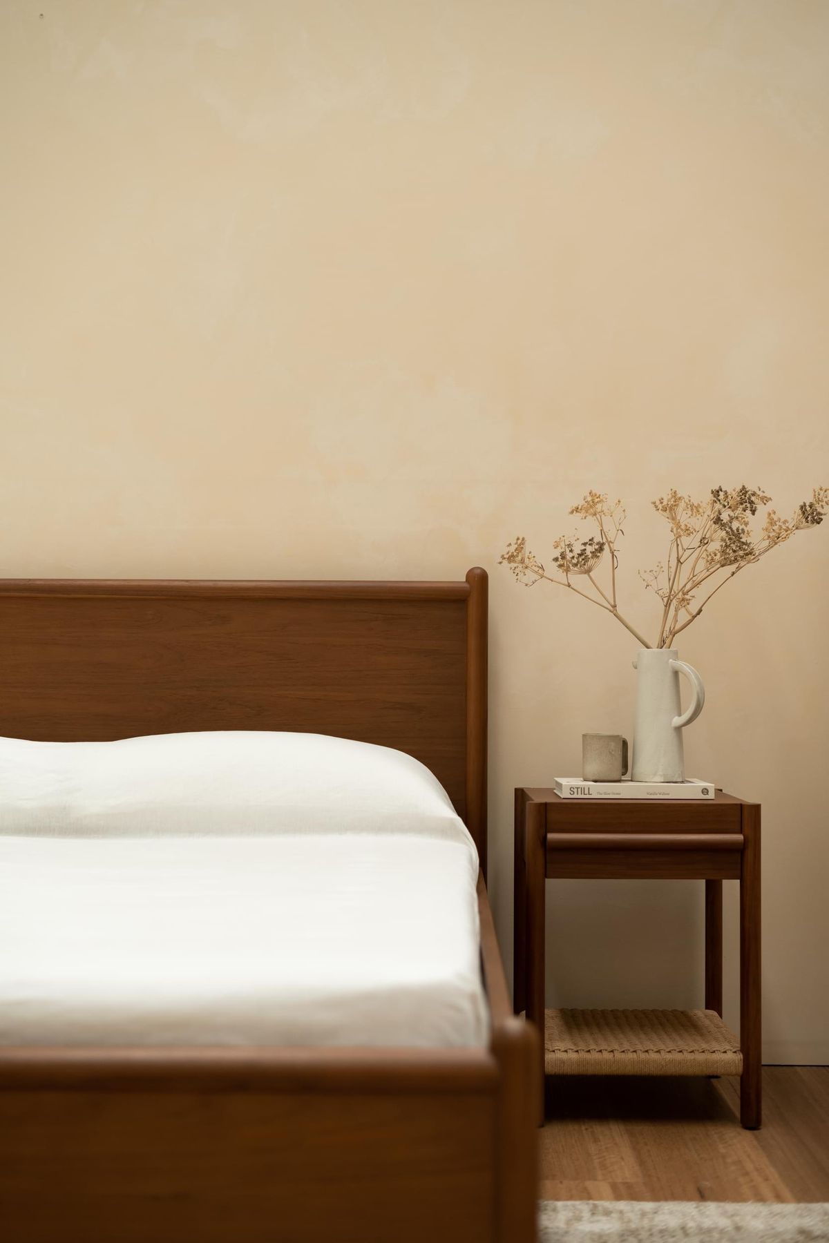 RJ Living teak bed frame and bedside table