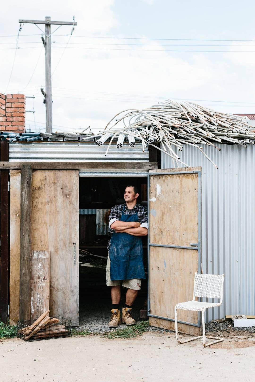 Oliver MacLatchy of Wood Melbourne. Headshot featuring Oliver Maclatchy at his studio. 