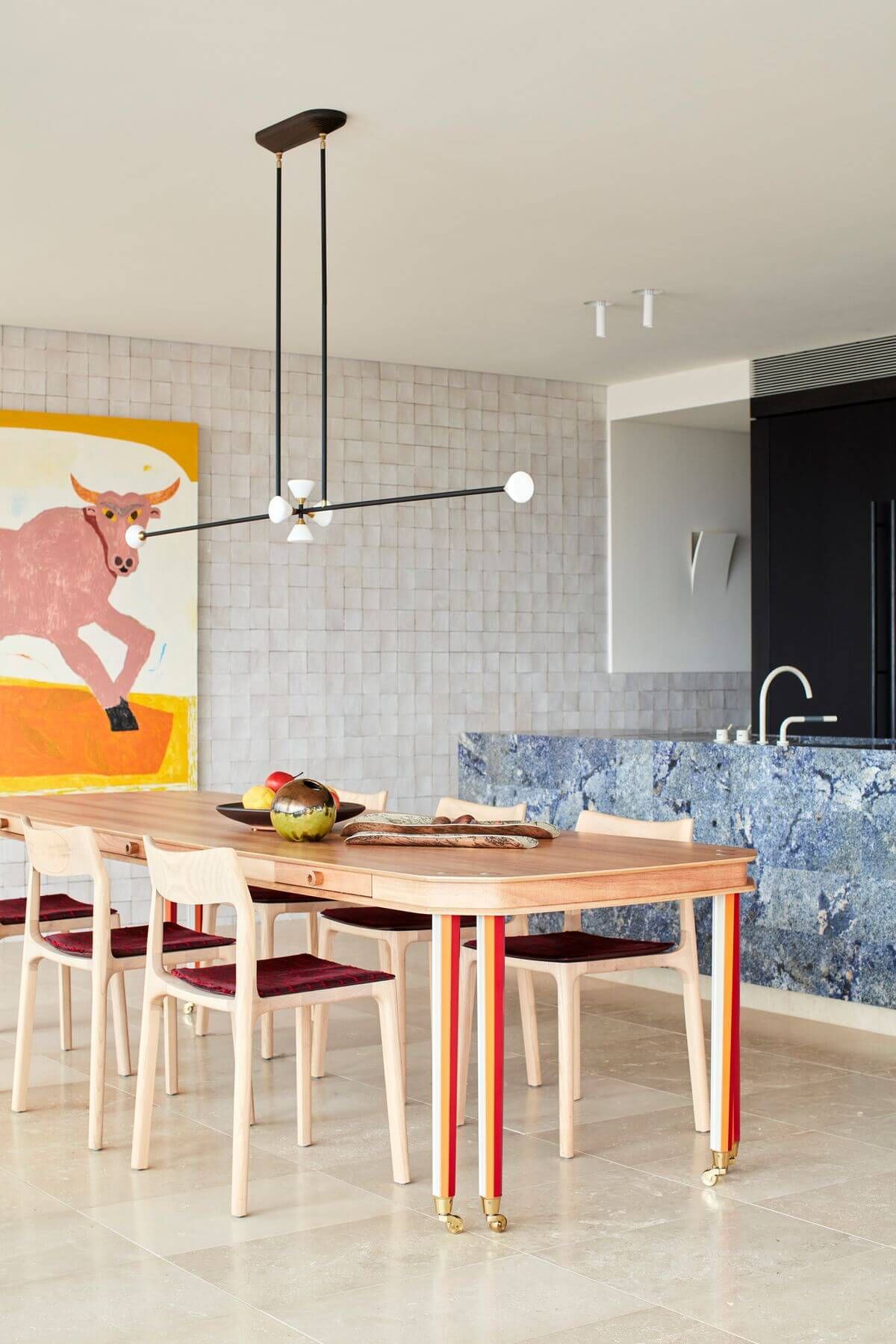 Dream Weaver by YSG Studio.  Main Kitchen and dining space, with custom designed table by  Adam Goodrum