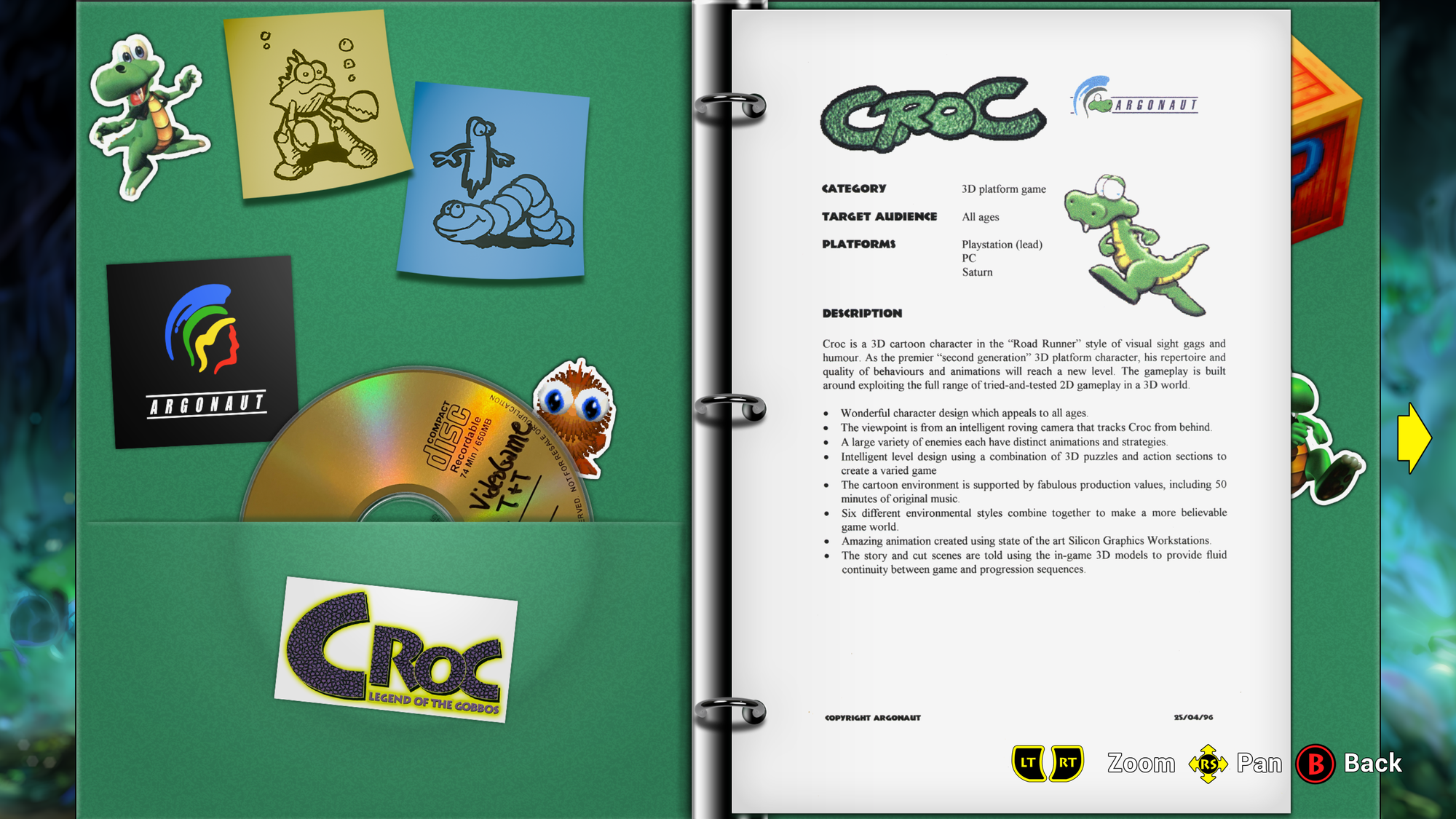 An image of a Croc file-o-fax from the new game