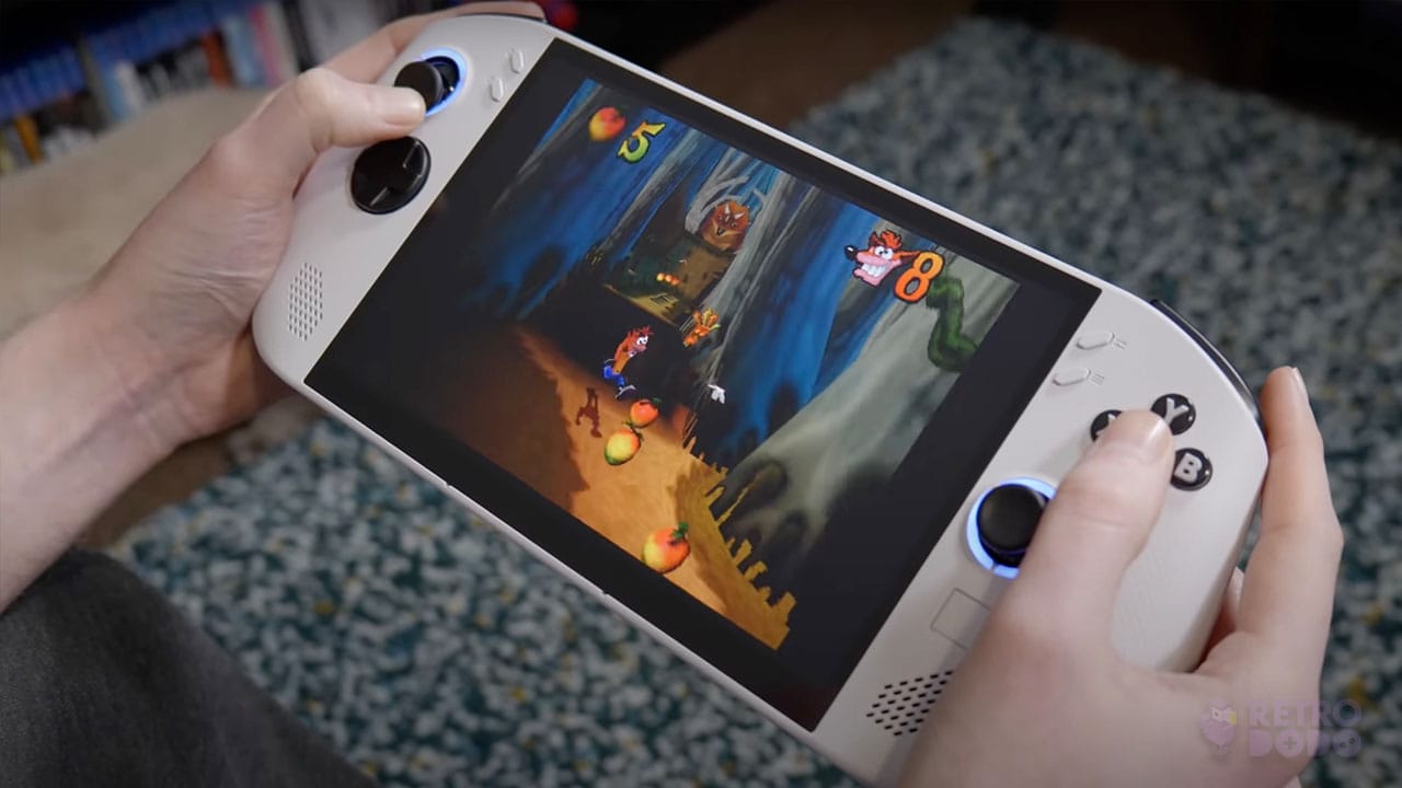 Rob playing Crash Bandicoot on the Legion Go S