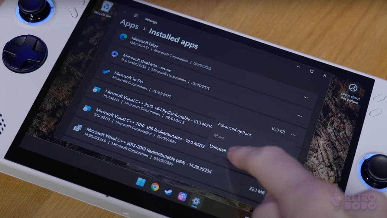 Windows operating system settings