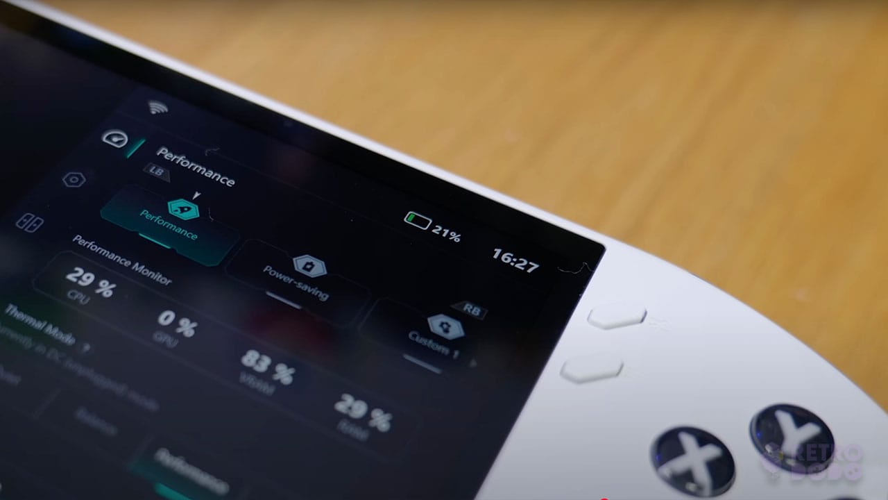 A battery symbol showing 21% battery left