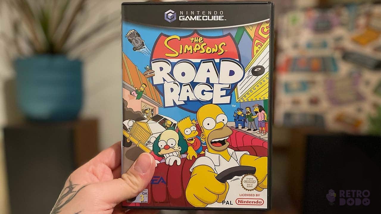 Seb holding Simpsons Road Rage Close up