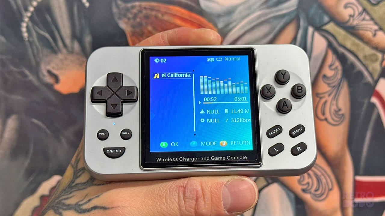 An MP3 player on the Game Palm handheld