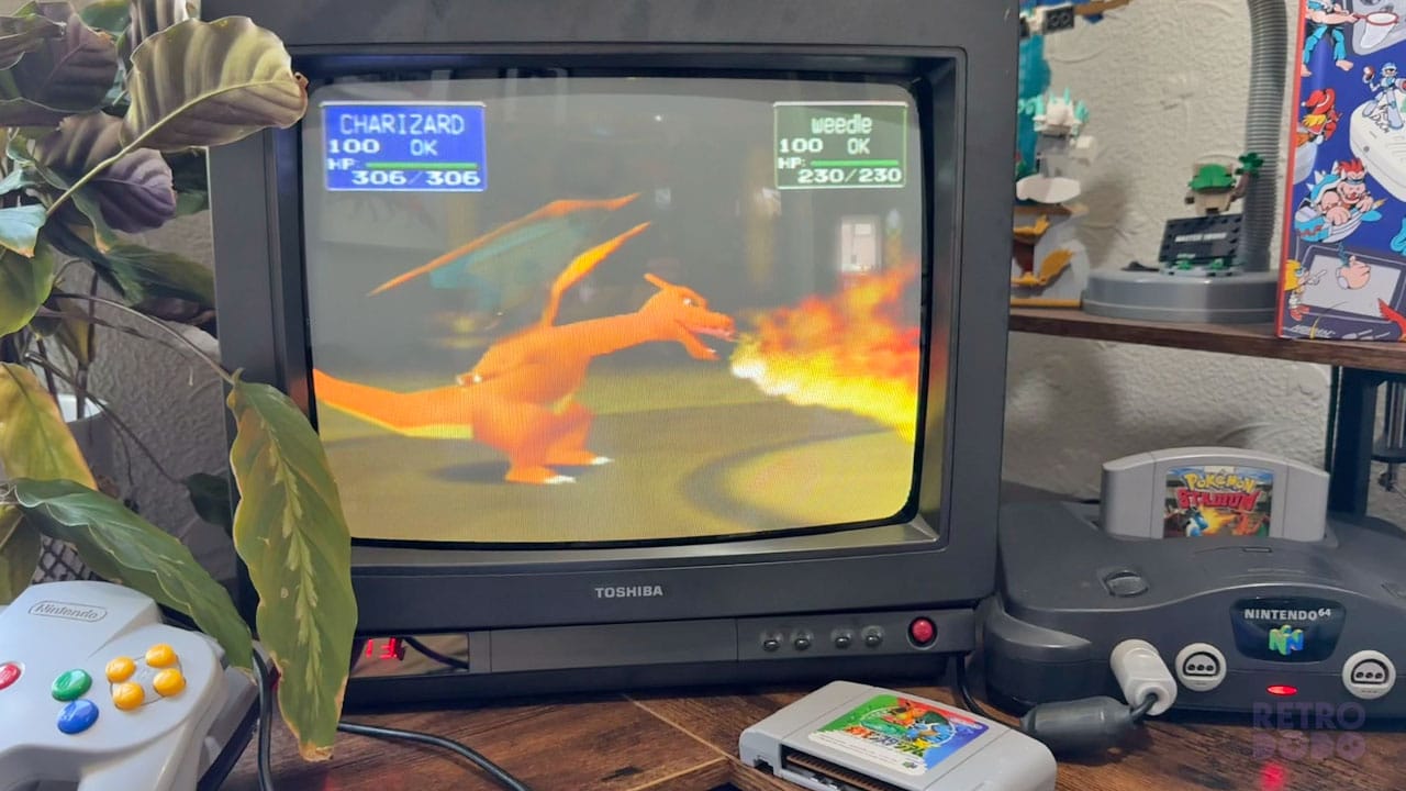 Charizard fighting on Pokémon Stadium