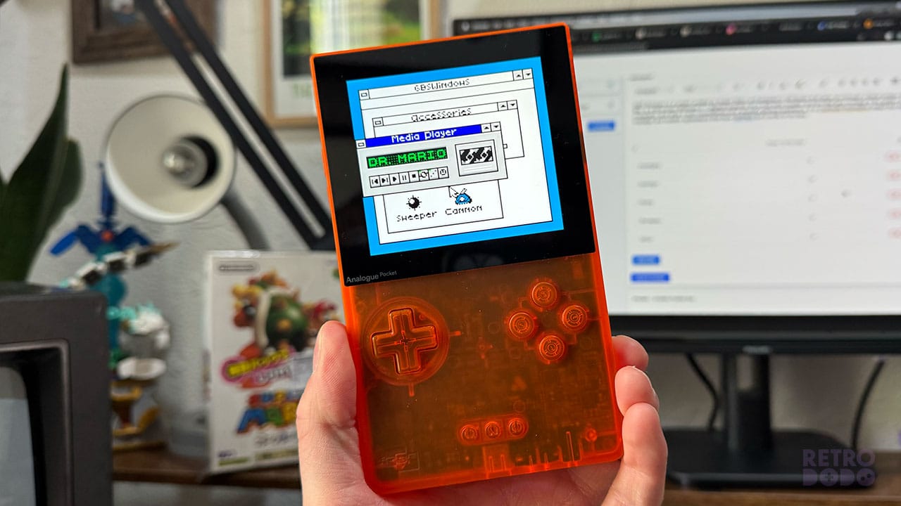 Dr Mario text on a media player pop-up window