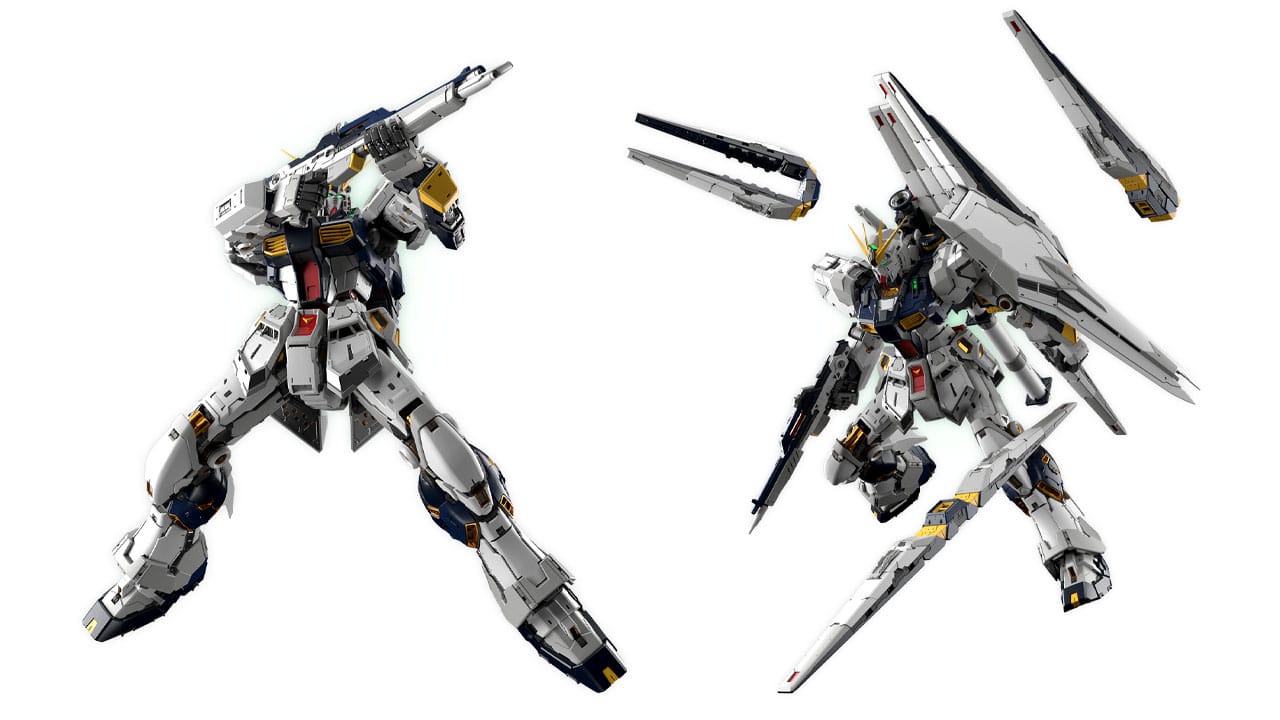 Two different Gundam poses