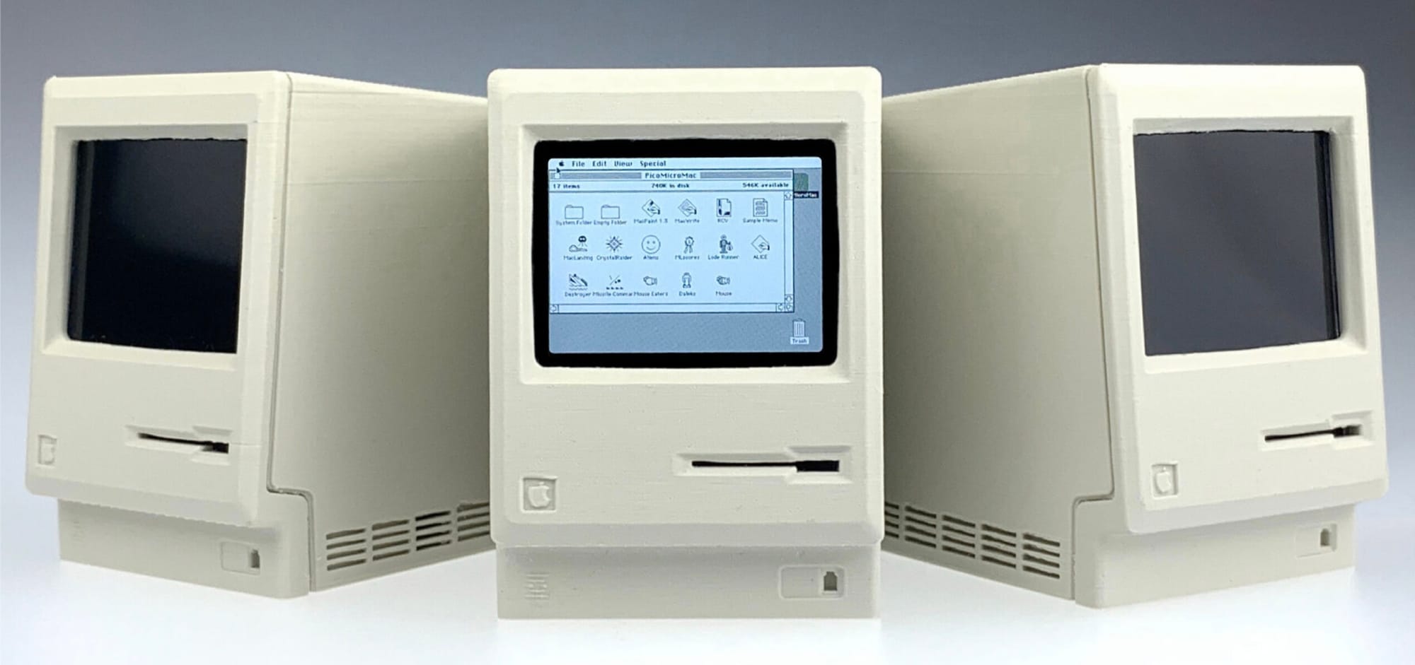 Three different views of the Pico-Mac-Nano