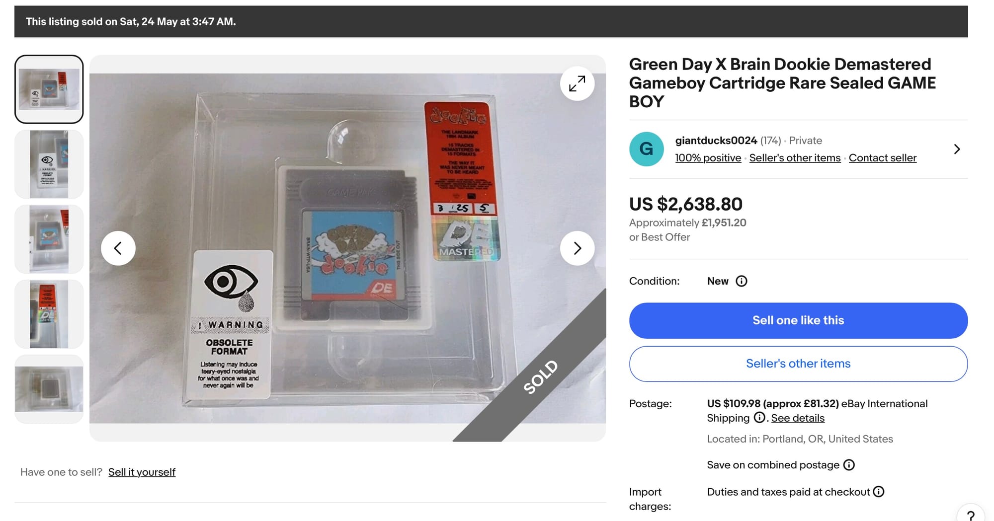 An eBay listing page