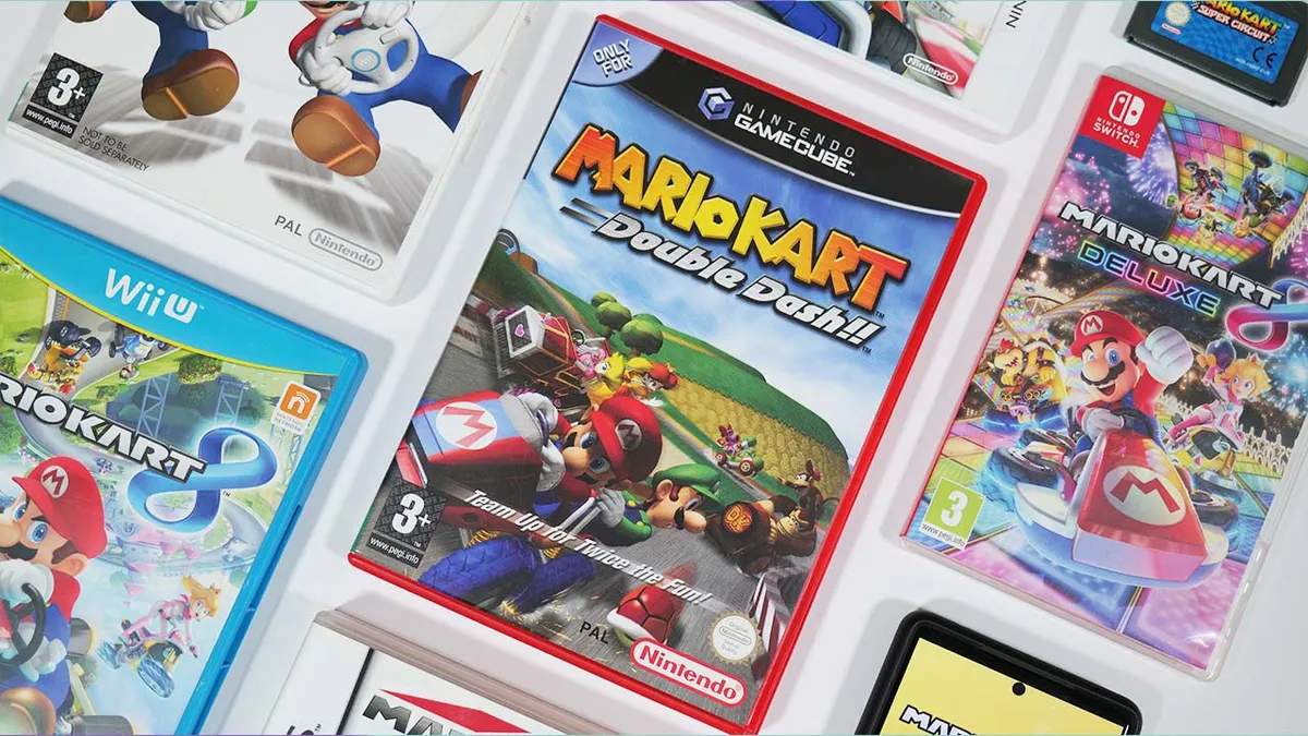 A selection of Mario Kart games