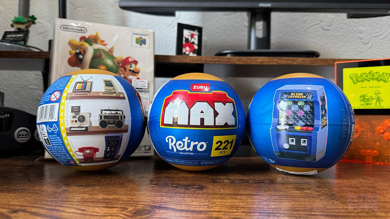 Three MAX retro brick building kits