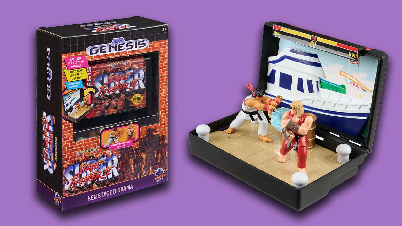 A box and clamshell diorama for Super Street Fighter II