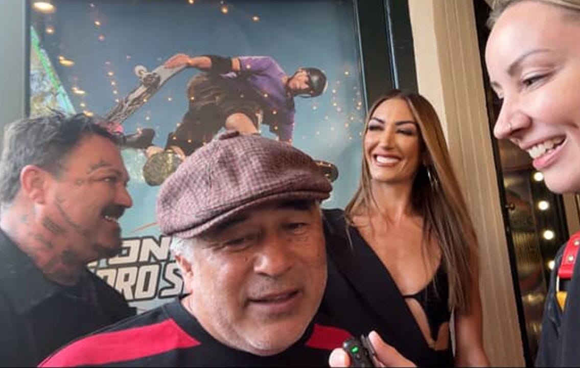 Maggie charring with the cast of THPS 3 & 4