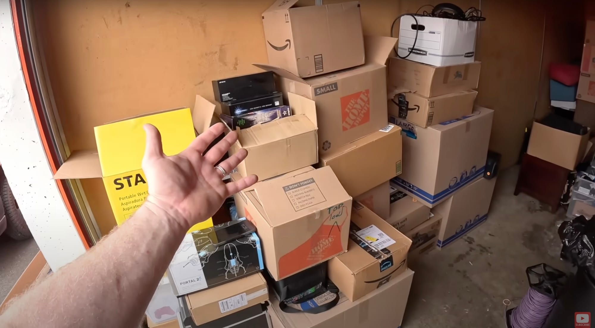 Boxes in a storage container