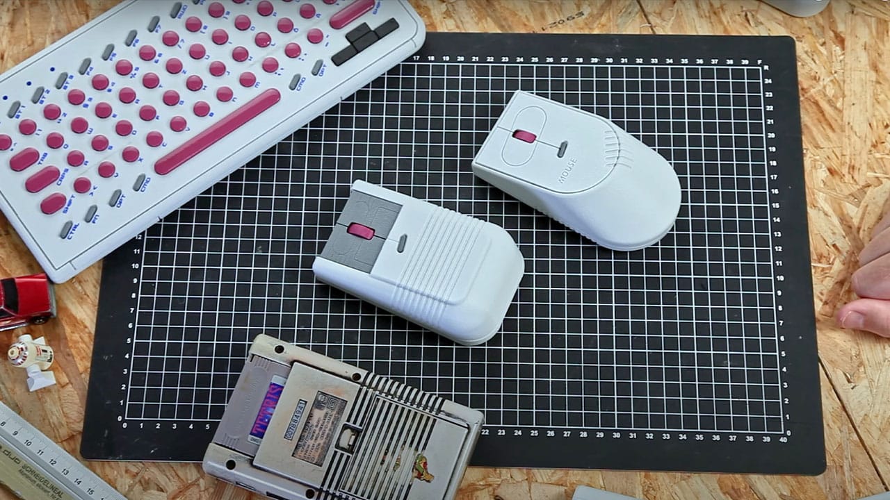 Game Boy Mice next to a Game Boy and the Key Boy keyboard