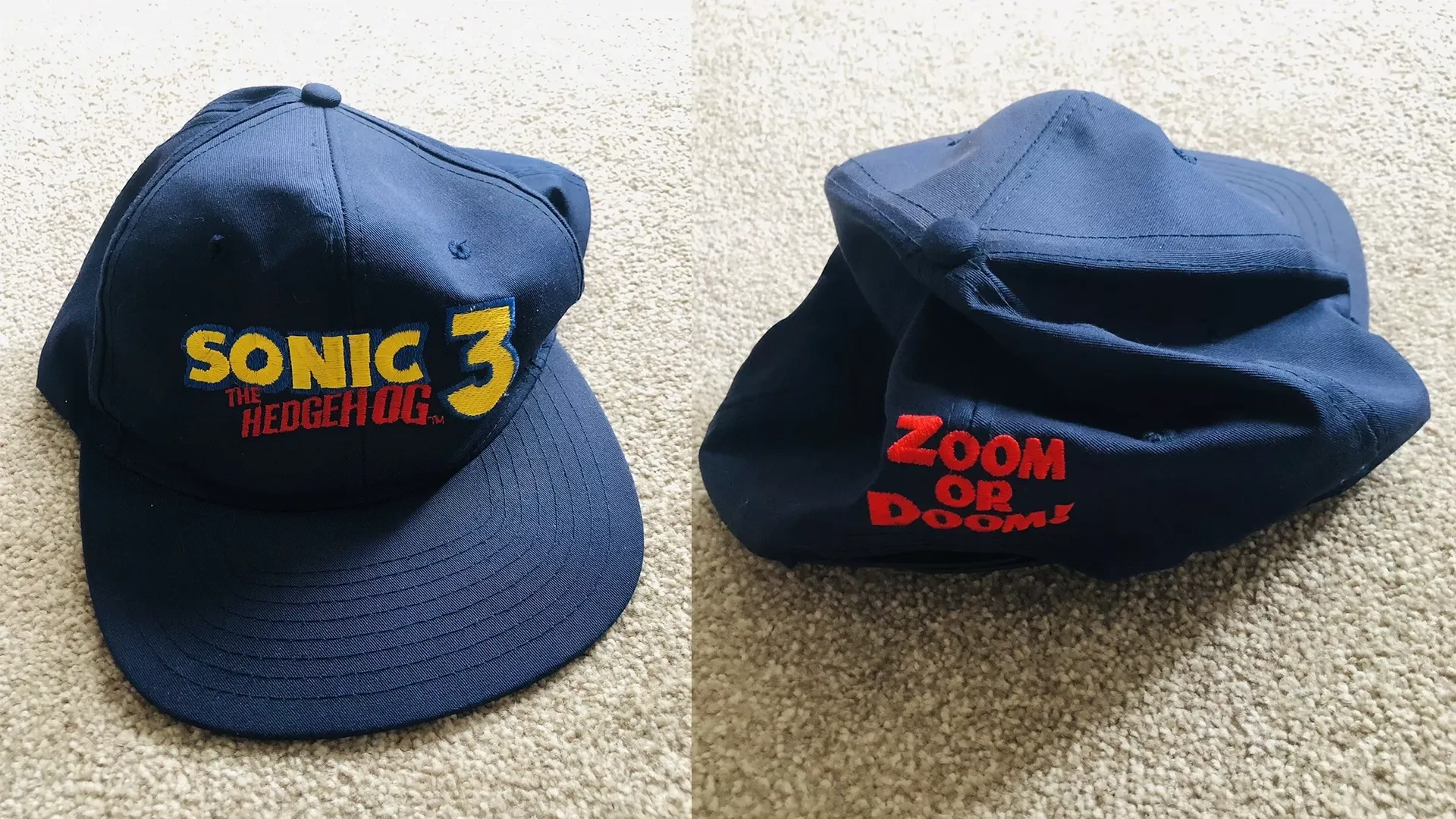 Two Sonic themed hats