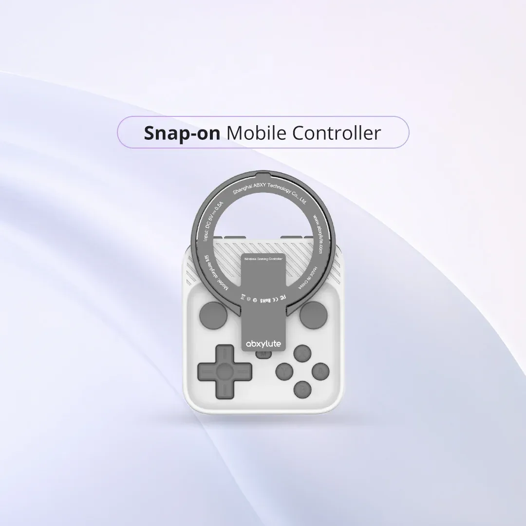 Close up of the magnetic mobile gamepad from Abxylute